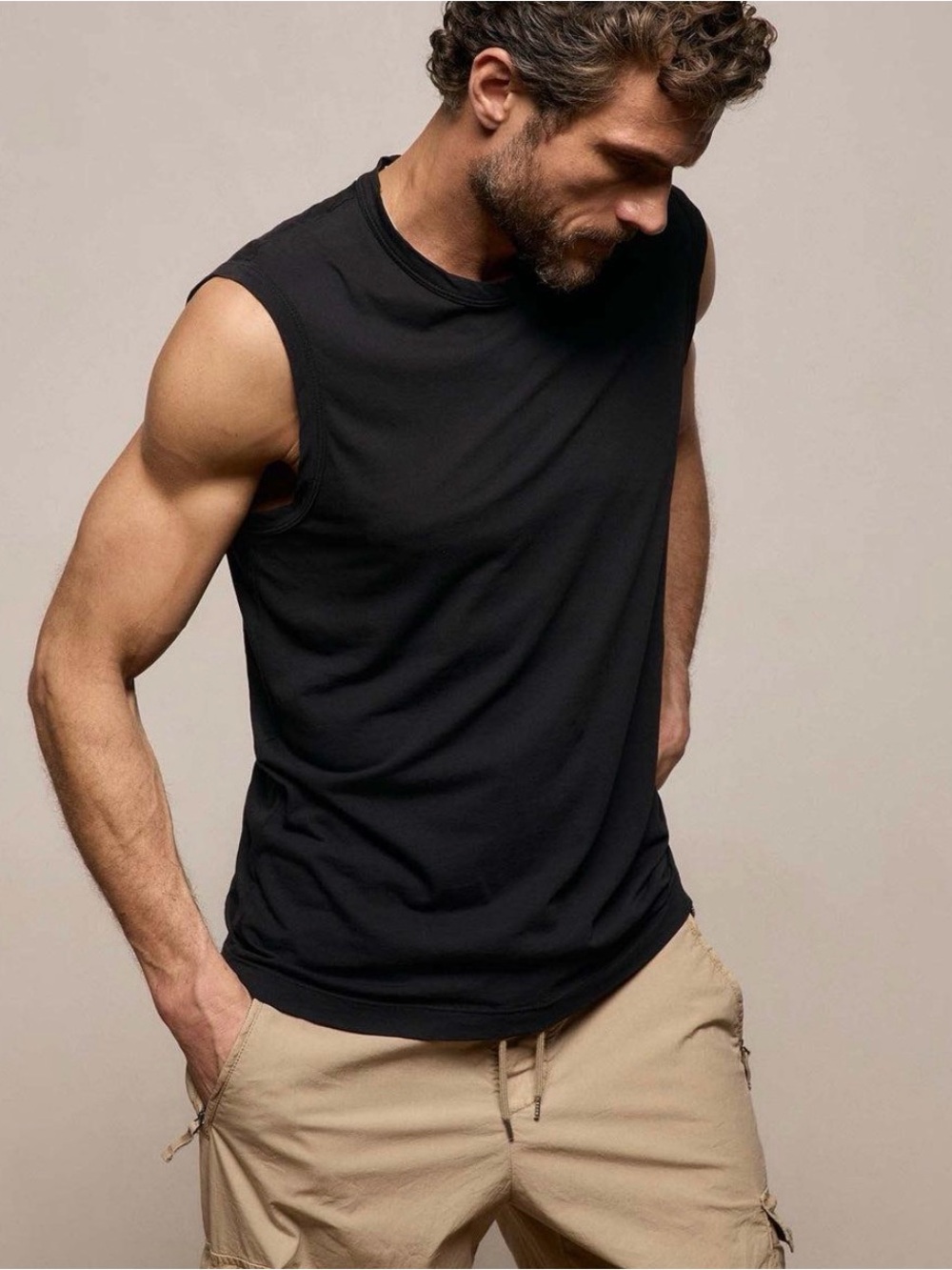 James Perse Men’s Black Sleeveless Muscle Tank Tee Size 4 XL Made in USA